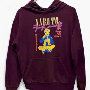 Burgundy Naruto ramen graphic hoodie